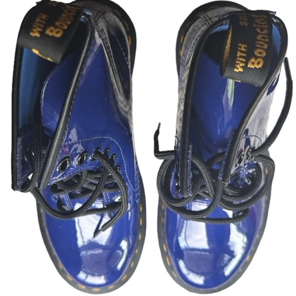 Blue Patent Leather Women's Boots - Picture 7 of 11